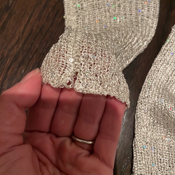 J Crew sparkly V-neck sheer knit sweater XS - Picture 13 of 16